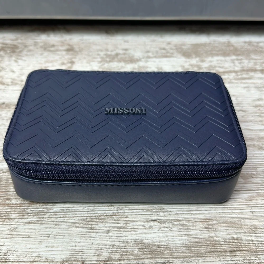 Missoni Exclusive Delta One Travel Case Pouch Blue Wave Zipper Ltd Edition